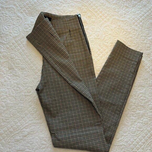 Dynamite Stretch Gingham Plaid Legging Pants with Side Zipper - Picture 2 of 8